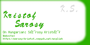 kristof sarosy business card